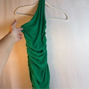 SHEIN Green One Shoulder Dress Size XS Preowned